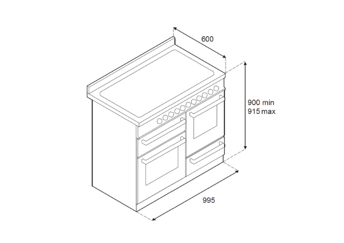 100 cm induction top electric triple oven | Bertazzoni